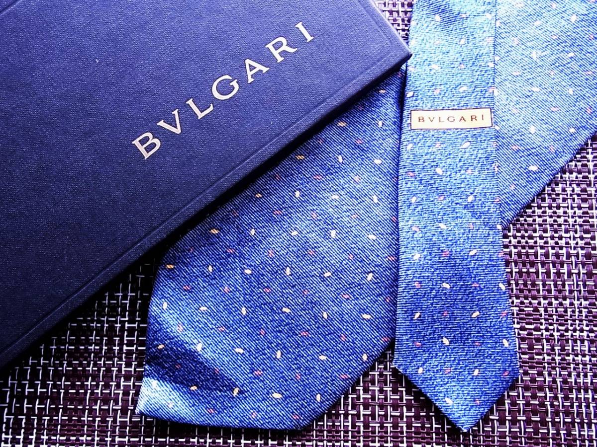 ☆状態並N☆5710■【BVLGARI】ブルガリ 「最高級セッテピエゲ」 ネクタイ_画像1