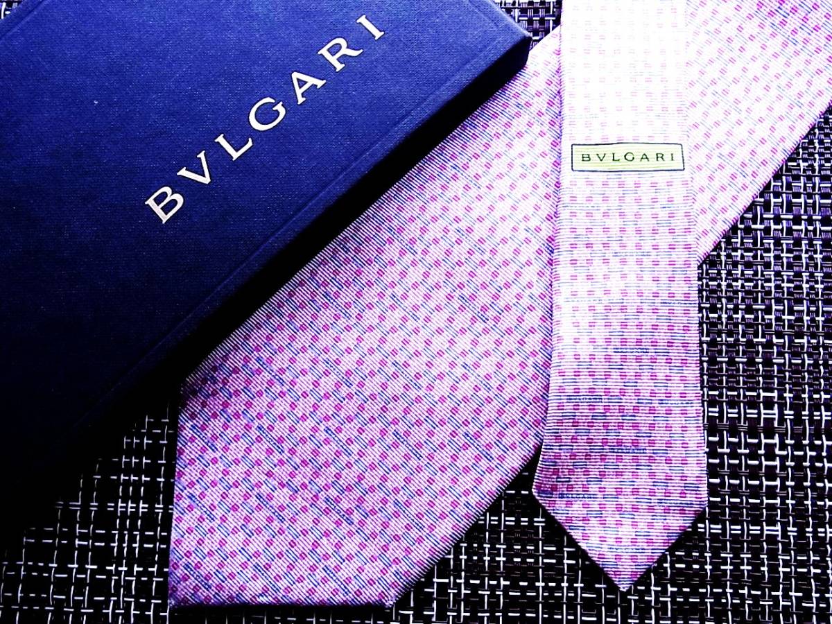 ☆状態並N☆5740■【BVLGARI】ブルガリ 「最高級セッテピエゲ」 ネクタイ_画像1