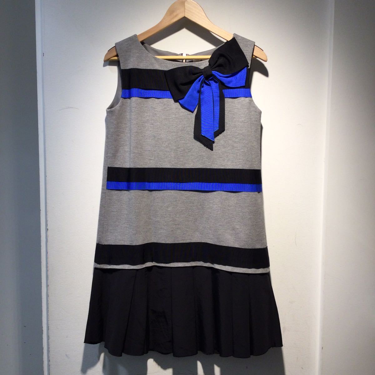 LANVIN en Bleu ランバンオンブルー ノースリーブワンピース リボン