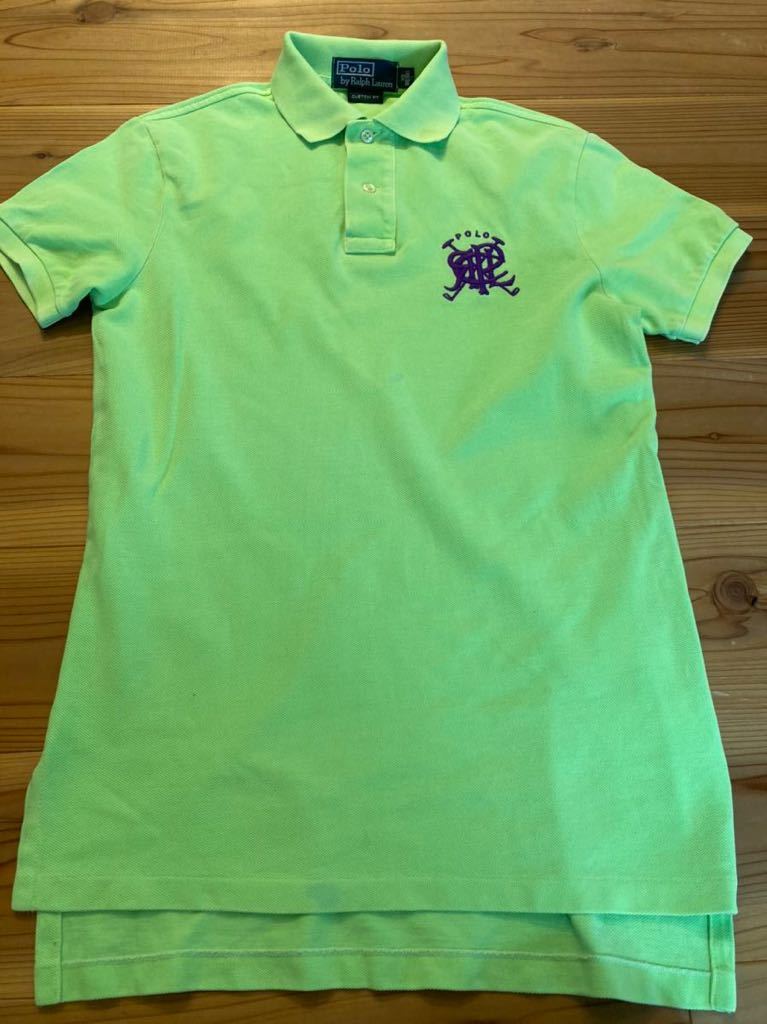  postage included! Ralph Lauren POLO RalphLauren polo-shirt with short sleeves yellow green XS short sleeves shirt Polo Ralph Lauren GOLF Golf wear 