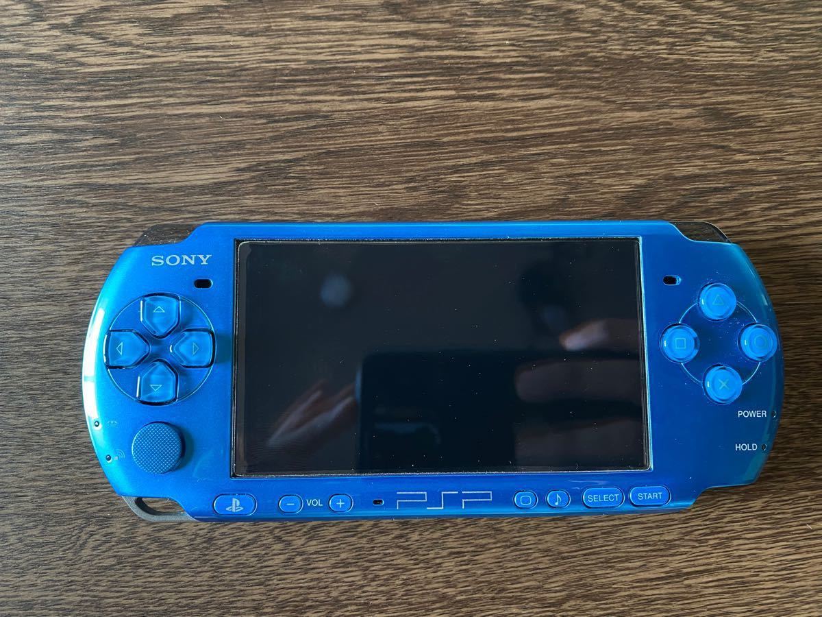 PSP 3000  ★箱、充電器、バッテリー、メモリー、おまけソフト付き SONY PSP-3000 メタリックブルー PSP