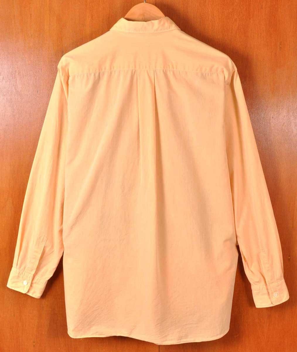 ヴィンテージ コム デ ギャルソン オム フロント 切り替え 長袖シャツ薄オレンジ メンズL相当(17933_画像2