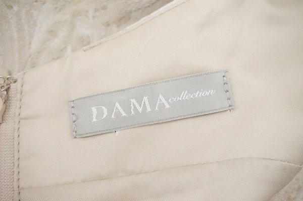 #snc ダーマ DAMA ワンピース グレー系 ノースリーブ シャンパンカラー 葉柄 大きいサイズ 美品 レディース [676125]_画像6