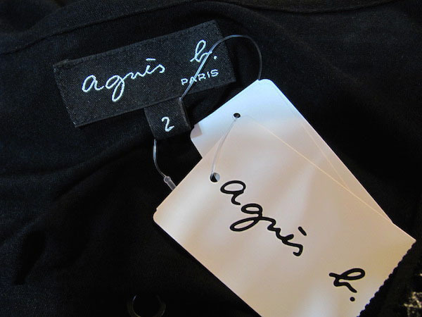 #snc Agnes B agnes b. cut and sewn 2 чёрный воротник имеется лента French рукав женский [648733]