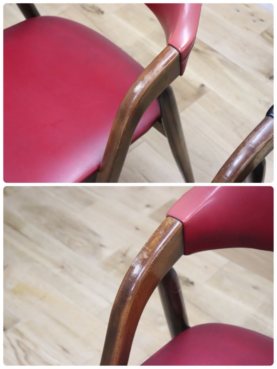 gmck137 0 TSUJI. деревообработка 0 редкий 70 годы Vintage стул 2 ножек комплект Mid-century дизайн retro стул 