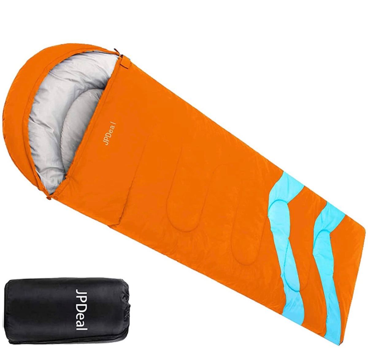 寝袋 封筒型 軽量 保温 210T防水シュラフ コンパクト アウトドア キャンプ 登山 車中泊 防災用