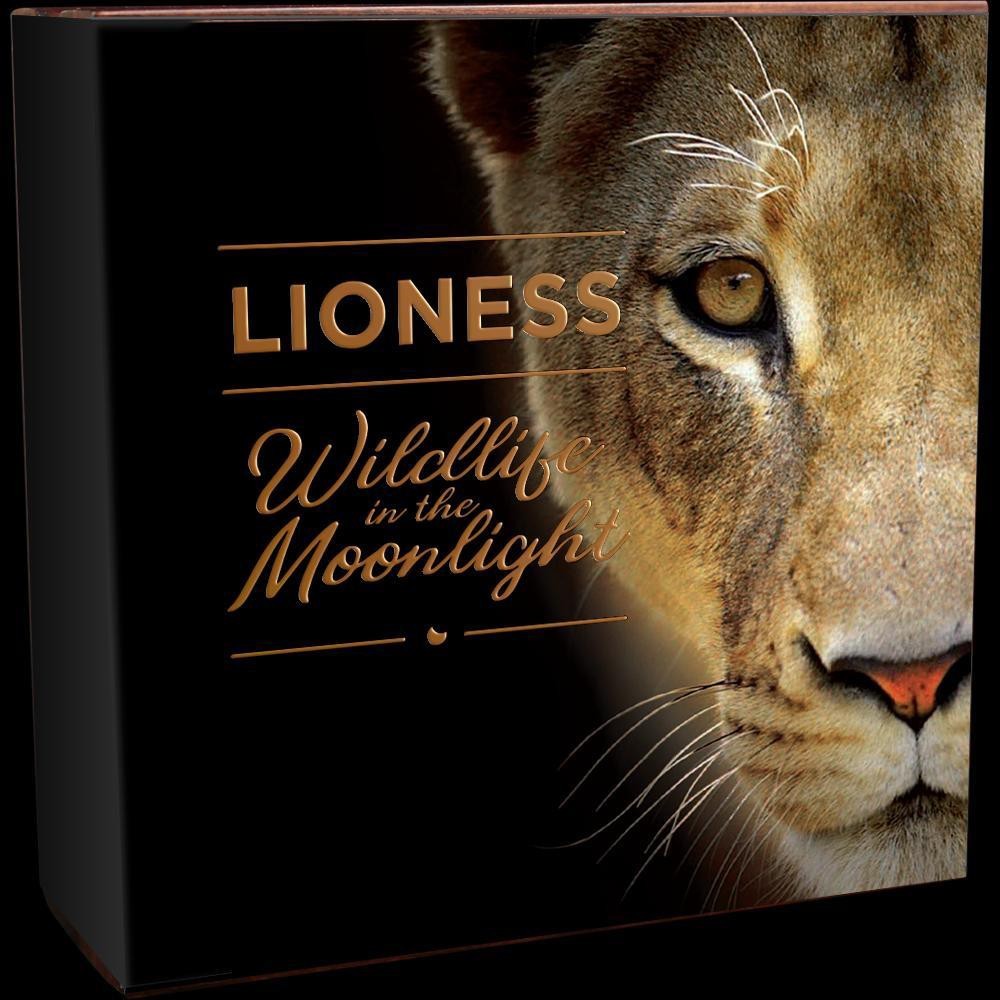 限定500枚 新商品 21年 月光の野生動物シリーズ第3弾 ライオン 銀貨 2 オンス ニウエ 保証書 Box 付属 Dinh Dk