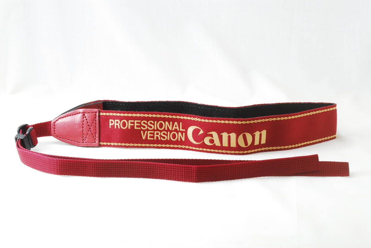 新品級 Canon キヤノン プロストラップ PROFESSIONAL VERSION プロフェッショナル CPS エンボス えんじ プロスト  レンズ用 ストラップ
