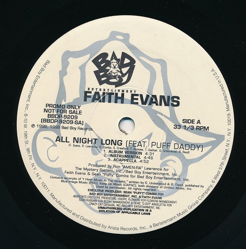 FAITH EVANS/フェイス・エヴァンス/ALL NIGHT LONG/US盤/中古LP!! 商品管理番号：40122_画像2