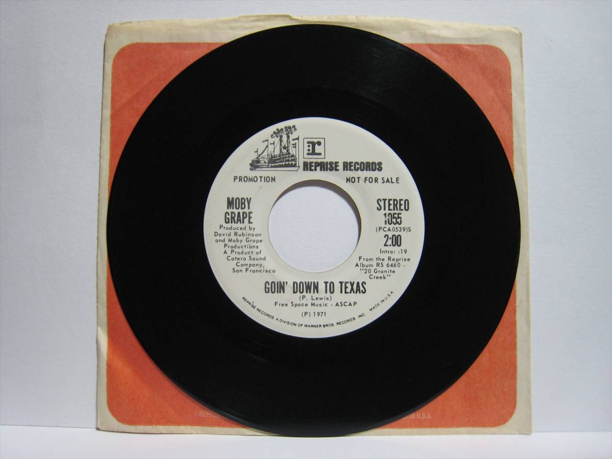 【7”】 MOBY GRAPE / ●白プロモ MONO/STEREO● GOIN' DOWN TO TEXAS US盤 モビー・グレープ テキサスへ_画像5