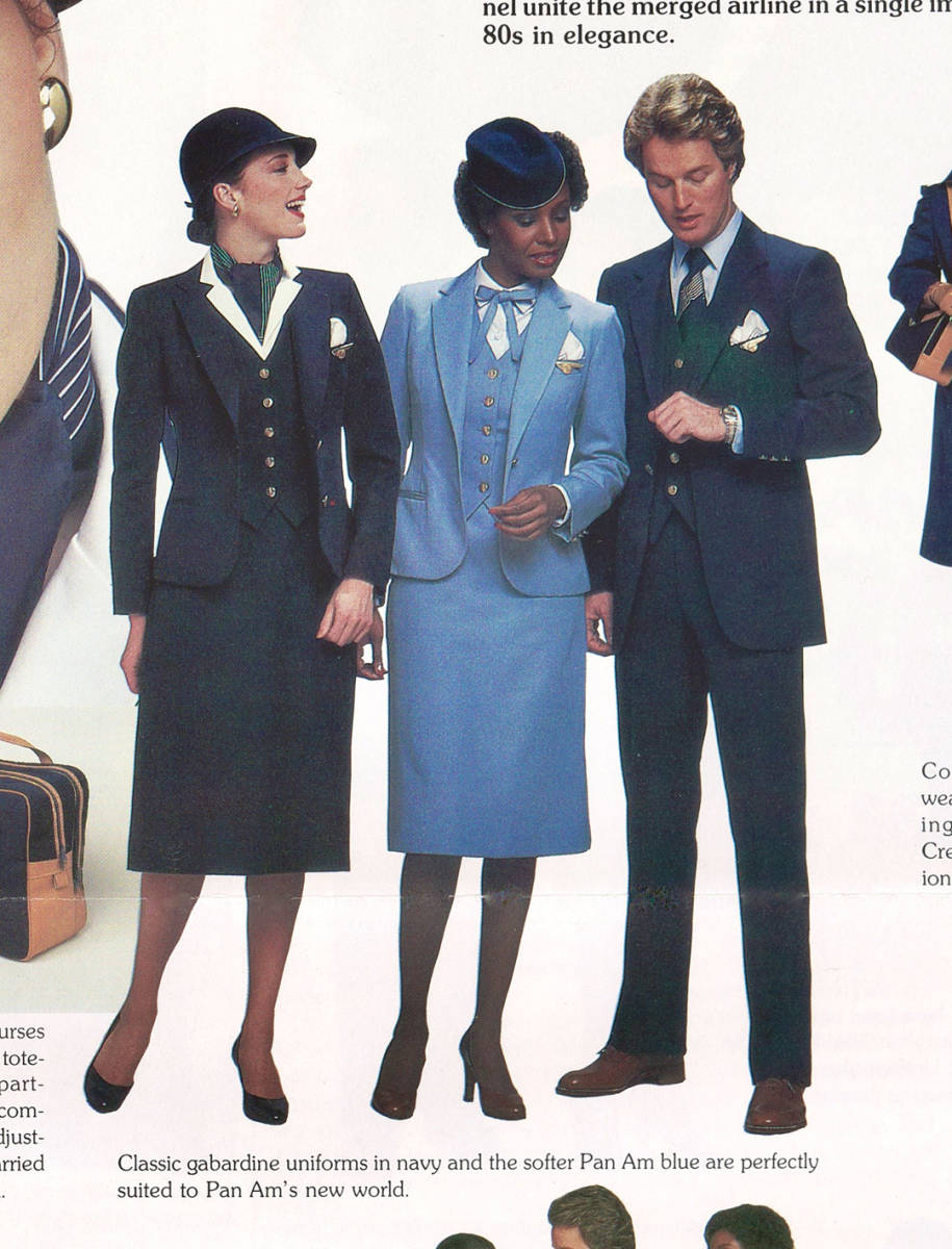 PAN AM パンナム パンアメリカン航空　1980年代 スチュワーデス 制服用 スカーフセット／キャビンアテンダント CA ユニフォーム クルー_画像3
