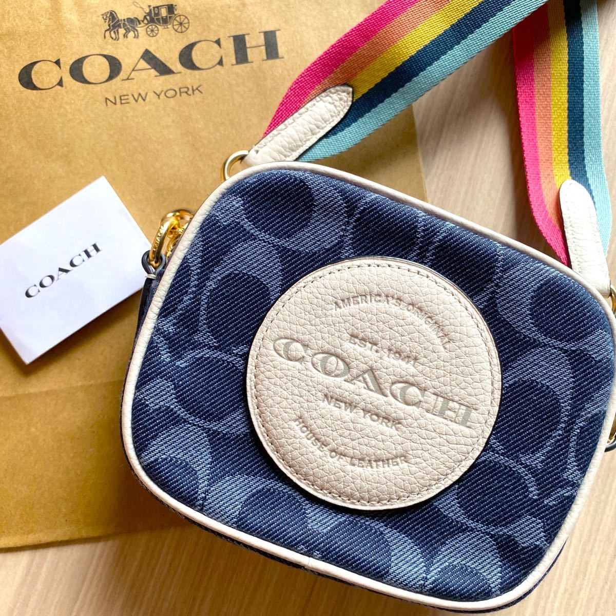 コーチCOACH最新作ミニショルダーバック デニムシグネチャー新品未使用