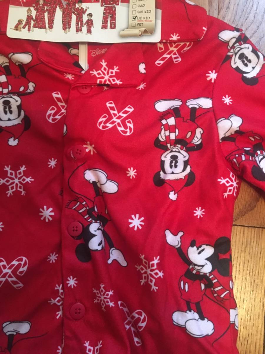 新品☆タグ付き 定価36ドル ミッキー 3歳用 パジャマ クリスマス 子供服 ハンガー アメリカ購入 寝間着_画像2