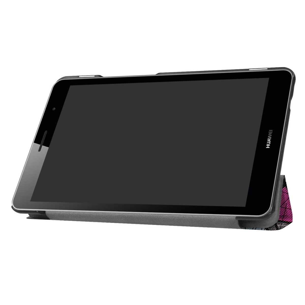Huawei Mediapad T3 8.0 タブレット専用スタンド機能付きケース 三つ折 軽量型 薄型 高品質（2017モデル）PUレザーケース バラ窓_画像4