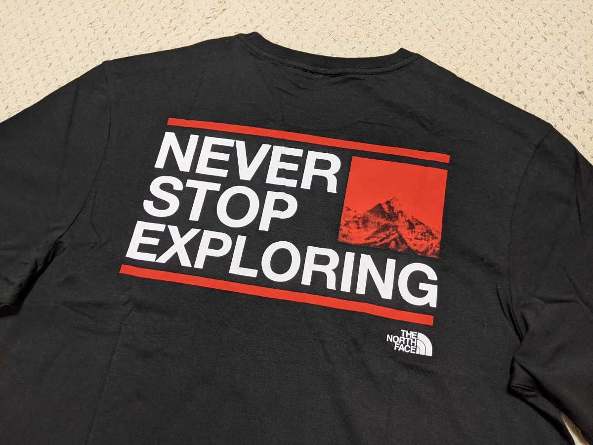 新品 送料無料 The north face ExploreT-Shirt TNF Black/Fiery Red/TNF White Mサイズ(日本Lサイズ相当)ノースフェイス Tシャツ