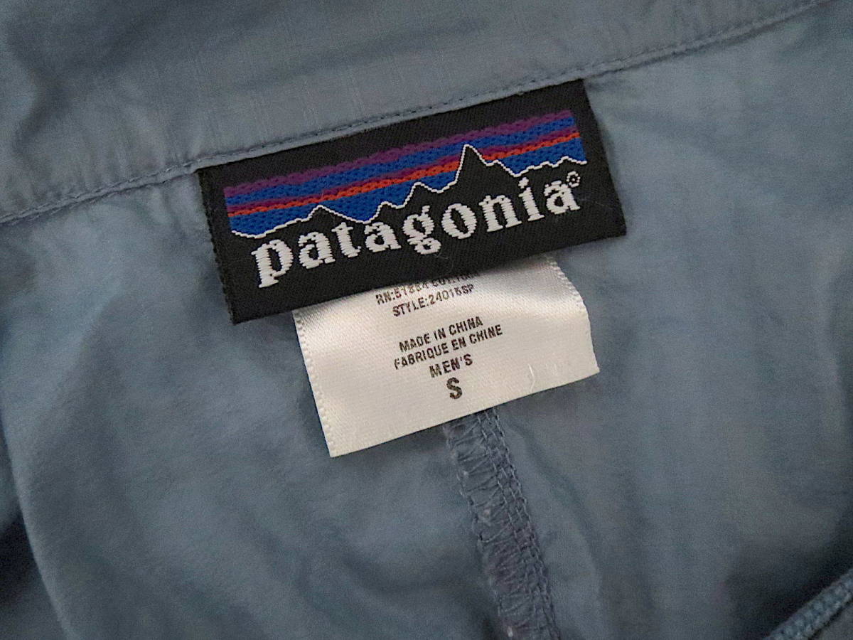 二点落札で送料無料！ P29 patagonia パタゴニア ナイロン ジャケット S 折りたたみ メンズ 上着 アウトドア ウエア ブルー グレー_画像7
