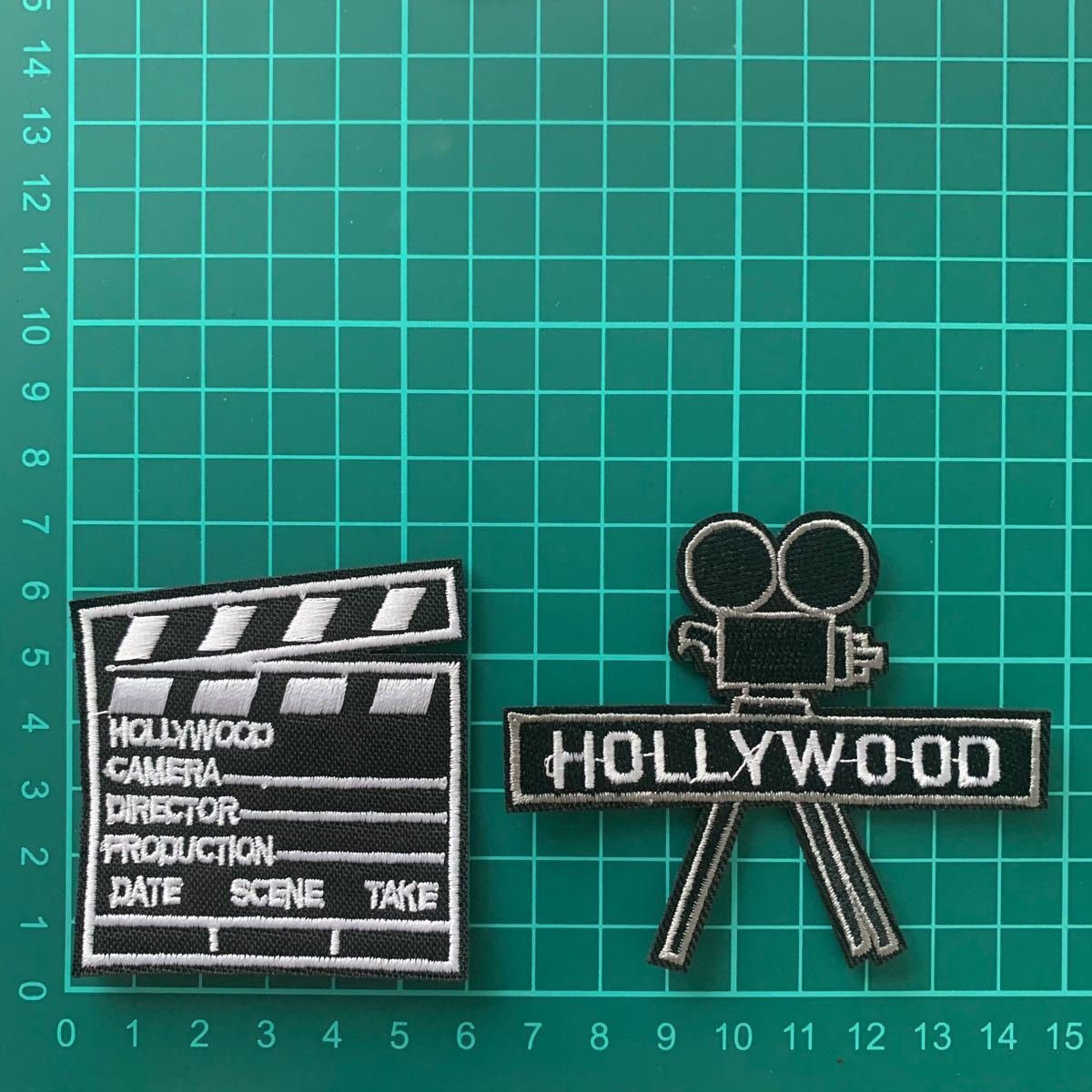 映画　撮影　カチンコ　刺繍アイロンワッペン ワッペン