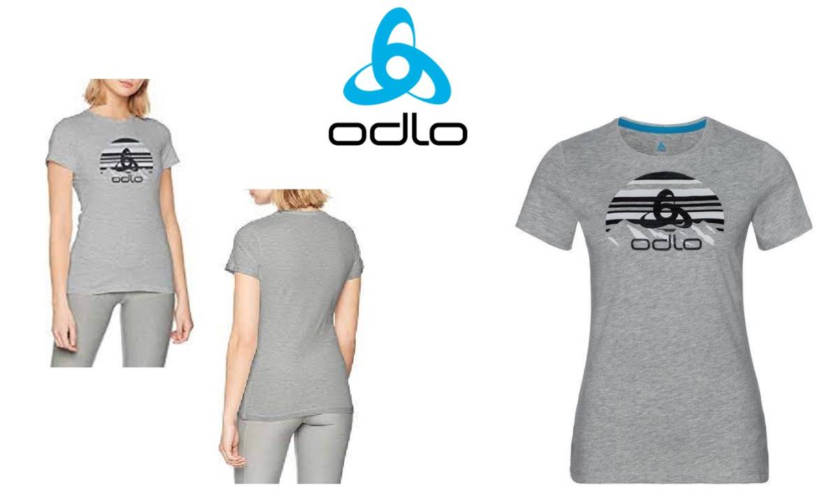新品！ Odlo（オドロ） レディース クルーネック クマノロゴ 半袖 Tシャツ （グレー：M）の画像1