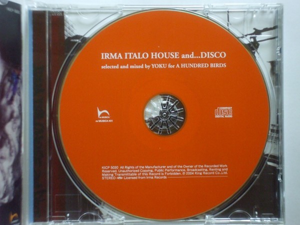 即決○MIX-CD / Irma Italo House And...Disco mixed by Yoku for a A Hundred Birds○Nubian Mindz○2,500円以上の落札で送料無料!!_画像3