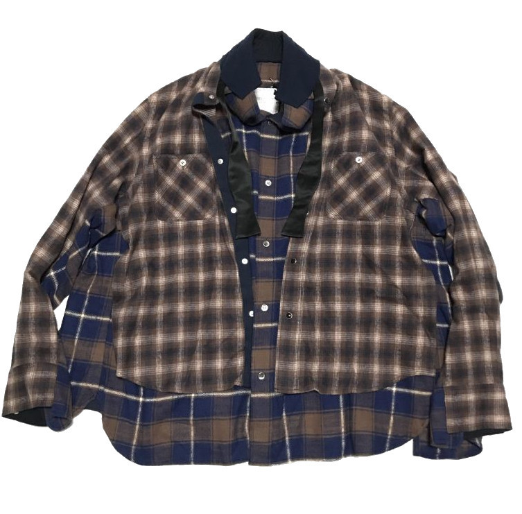 WEB限定カラー有 sacai 20ss レイヤードチェックシャツ size2 定価