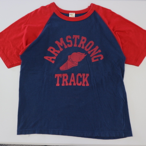 90s ウイングフット Amsterdam Track Tシャツ M レッド ネイビー ラグラン 半袖 ロゴ カレッジ チーム