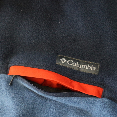 Columbia スナップT フリース ジャケット L ブルー ハーフスナップ 切替 プルオーバー ジャケット コロンビア アウトドア_画像3