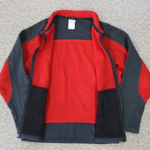 patagonia フリース ジャケット Kids' XL レッド グレー 切替 ロゴ フルジップ パーカー パタゴニア 65527_画像4