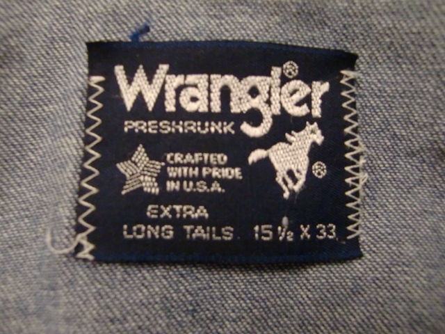 送料無料 70's~80's USA製 Wrangler 馬タグ ラングラー デニム ウエスタン シャツ VINTAGE ワークシャツ 旧タグ ンテージ 70年代 80年代