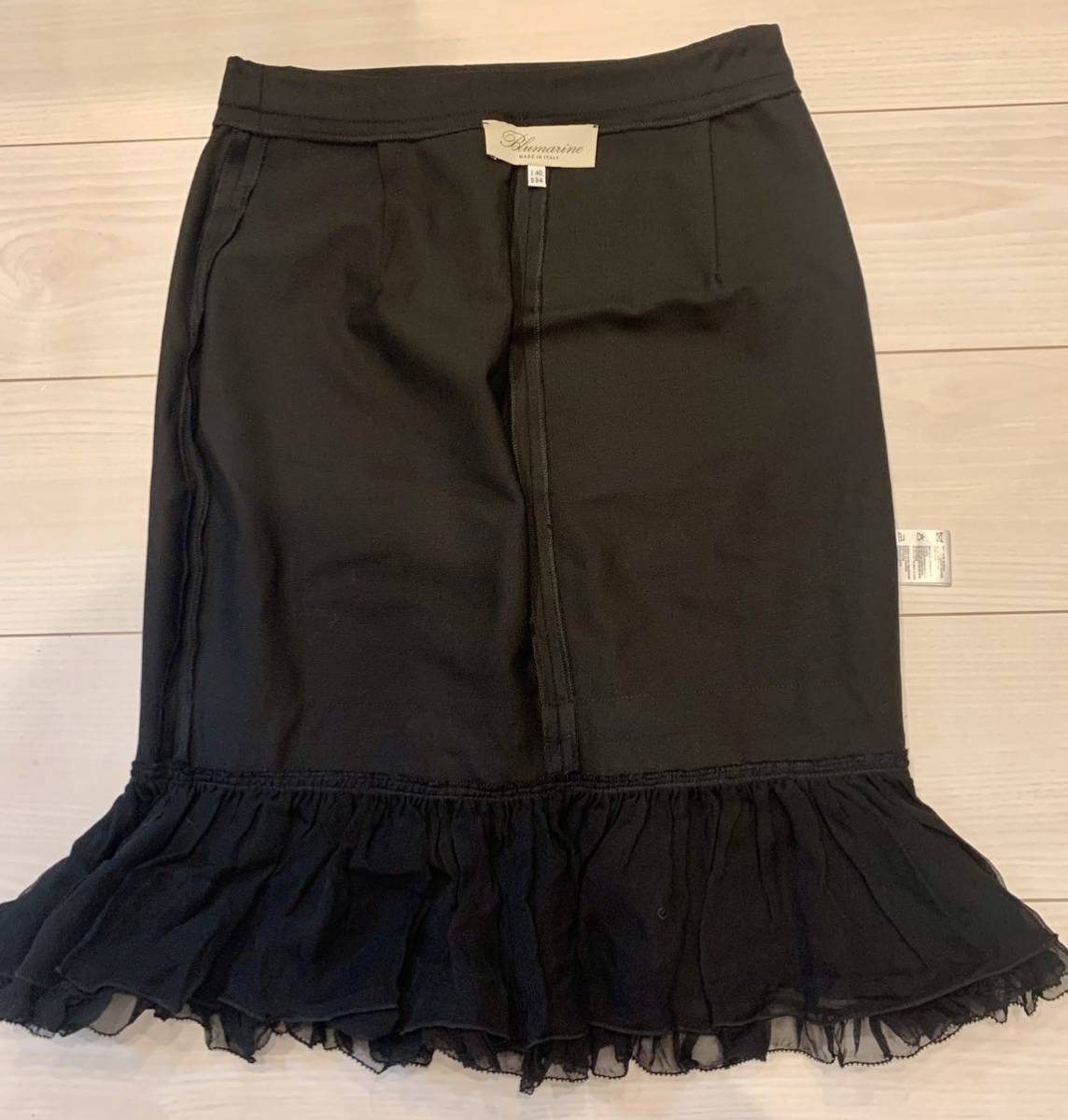 美品 ブルマリン マーメイドスカート イタリア製 I40 D34 Mサイズ BLUMARINE LADIES SKIRT リボンスカート 膝下 レース スカート_画像3