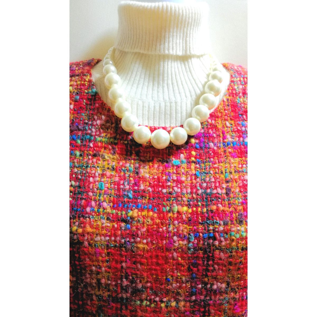 agnes b. Agnes B France Paris colorful tweed Mini One-piece wool wool tsuigi-Twiggy red red . color cute pretty 