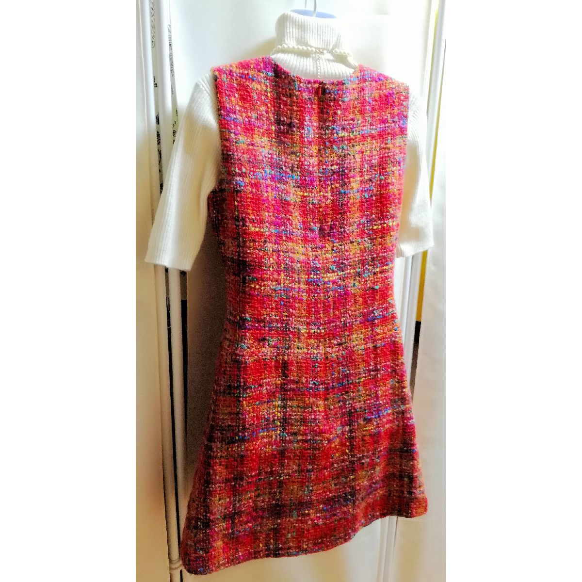agnes b. Agnes B France Paris colorful tweed Mini One-piece wool wool tsuigi-Twiggy red red . color cute pretty 