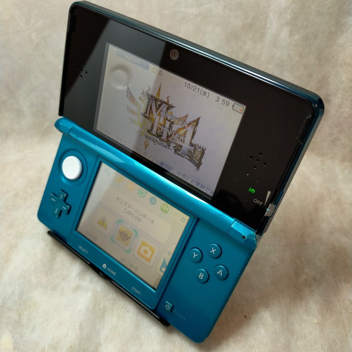 任天堂3DS本体 アクアブルーモンハンセット