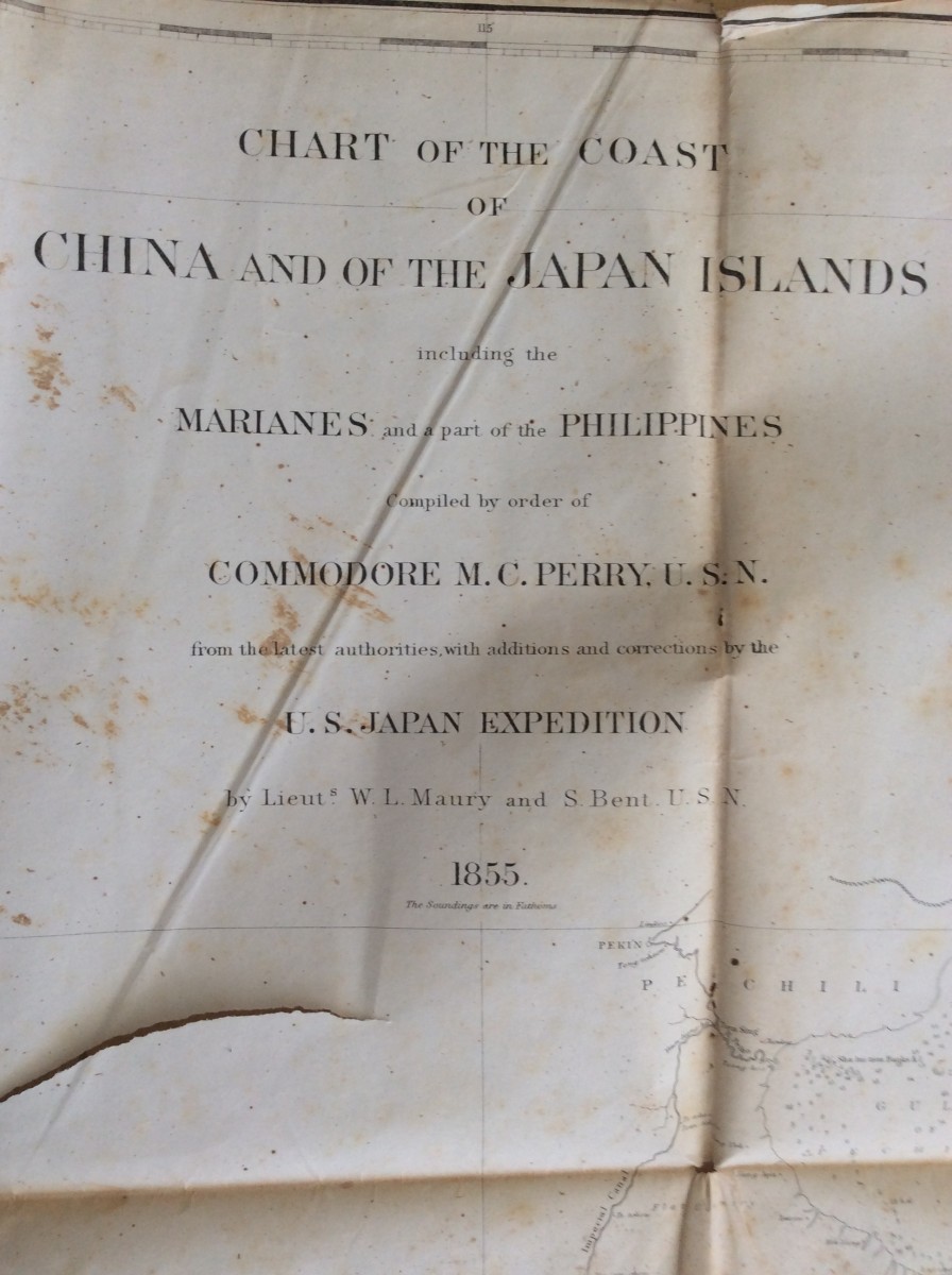 ペリー艦隊制作 日本及び中国、太平洋全図 超大型1854年オリジナル石版_画像9