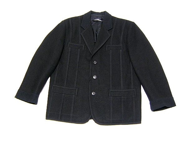 希少！80's VINTAGE tricot COMME des GARCONS トリコ コムデギャルソン 袖先切替 パイピングデザインのジャケット 1980年代 ヴィンテージ _画像1