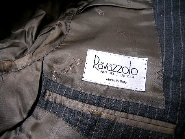 イタリア製 Ravazzolo ラバッツォーロ Loro Piana ロロピアーナ生地 ストライプ柄のテーラードジャケット Hand Tailored 手縫い 仕立て_画像5