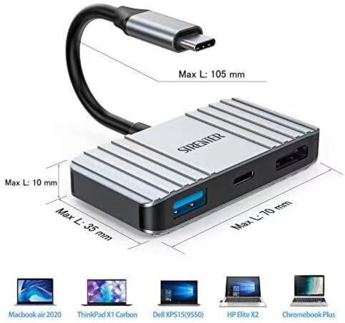 USB Type C HDMI 変換 アダプタ STRENTER 3-IN-1 USB タイプC 4K 超高解像度 HDMIポート