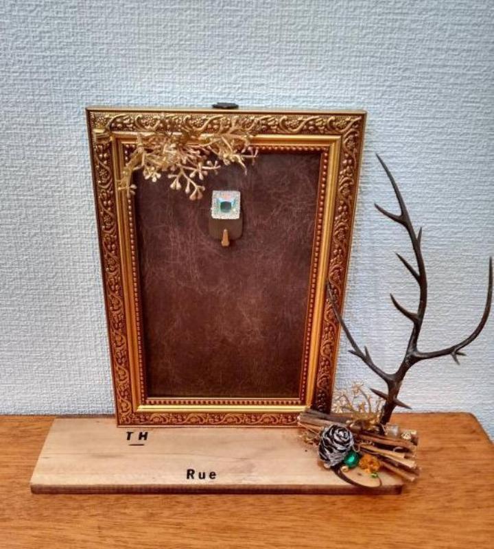  hand made *3way. possible to use ornament & put clock * Kirakira Gold * key hook . accessory .. wood shelves attaching 