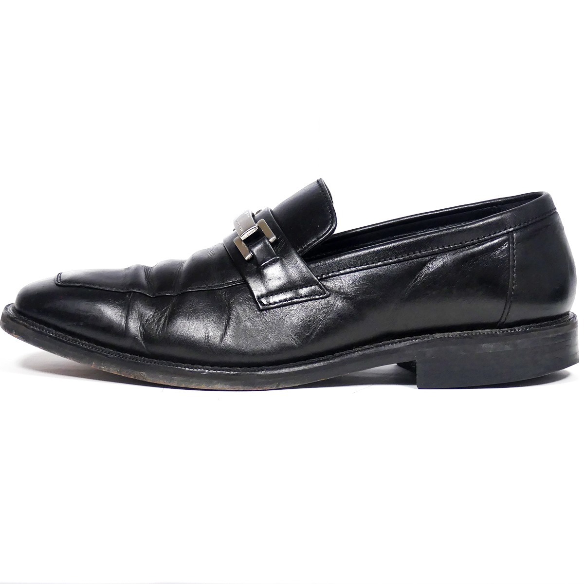  prompt decision *BURBERRY*25cm leather bit Loafer Burberry men's black black original leather business shoes real leather slip-on shoes leather shoes Loafer 