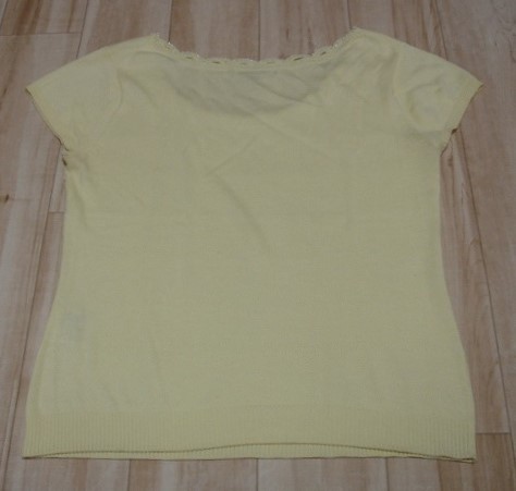 * PROPORTION BODY DRESSING Proportion Body Dressing pastel yellow summer knitted cut and sewn beads decoration * USED *