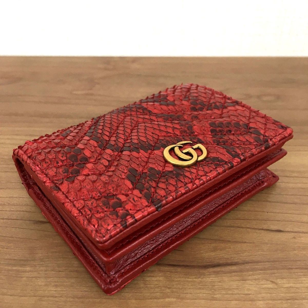 ☆送料無料☆ 未使用品 GUCCI コンパクトウォレット GGマーモント レッド 財布 箱付き グッチ 105_画像9