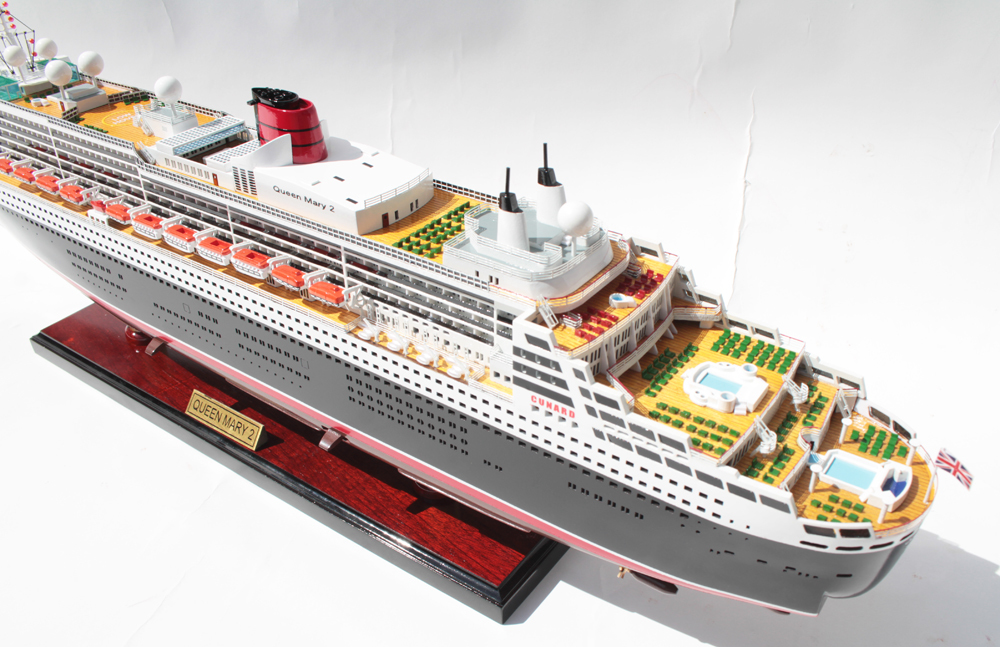 * new goods special price precise class * gorgeous gorgeous passenger boat QUEEN MARYⅡ 70cmL wooden handmade final product ( our shop original goods )