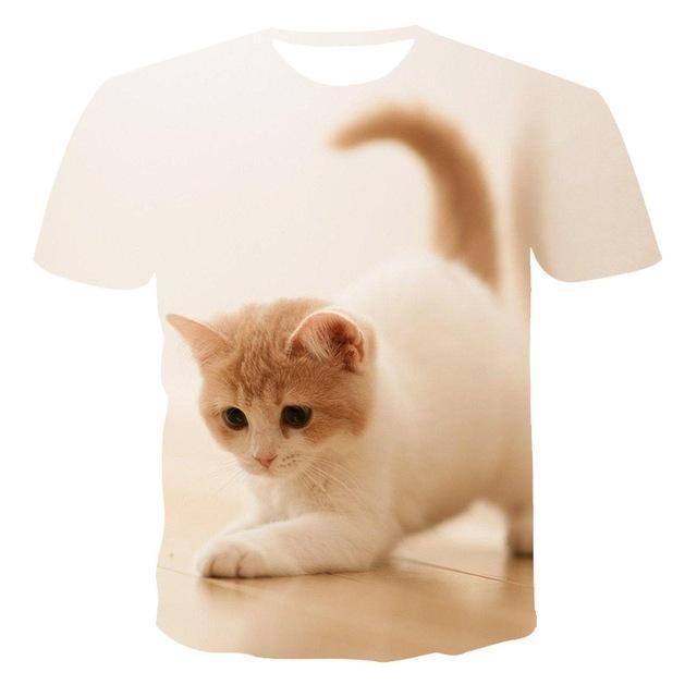 送料無料 狙った獲物は逃がさない子猫Tシャツ ねこ好きでロールキャベツ系の方にプレゼントでもお勧めです デポー サイズSS～６XLまでございます