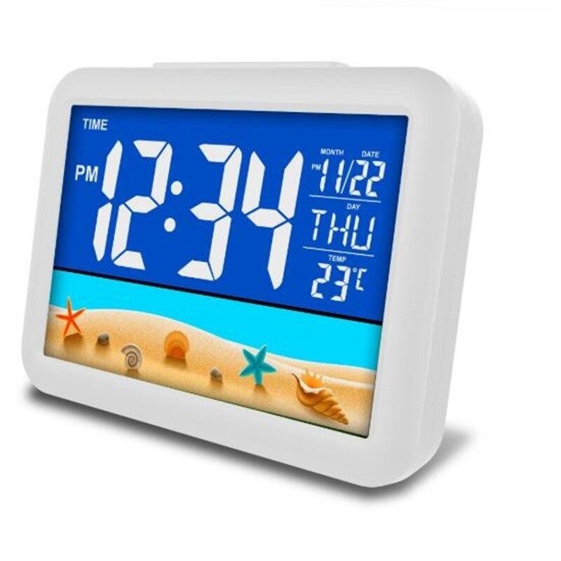 目覚まし時計 置き時計 クロック時計 デジタル温度計 アラーム スヌーズ機能 USB給電 電池 アラーム センサー バックライト 図案タイプ_画像2