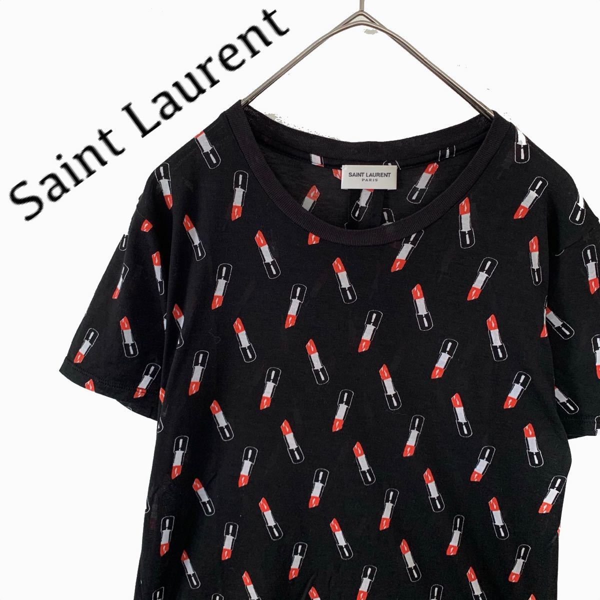 送料無料】Saint Laurent サンローラン リップ 総柄 Tシャツ メンズ