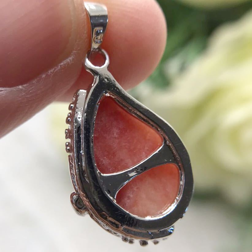  liquidation price * natural stone * red Jade . Cubic Zirconia. elegant pendant top * lady's silver accessory color stone 