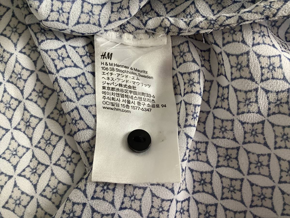 H&M ノースリーブ柄シャツ　ブラウス　アメリカサイズ6 (たぶん日本サイズM) ※送料約200円込_画像5