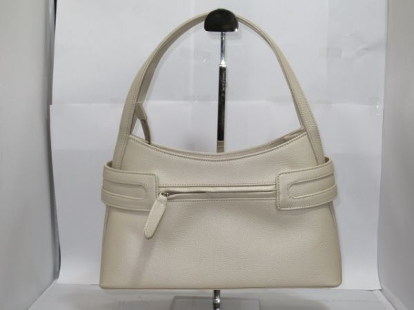 I6-1 beautiful goods ungaro Ungaro ELITE handbag cream series leather lady's back width 29cm height 16cm inset 12cm
