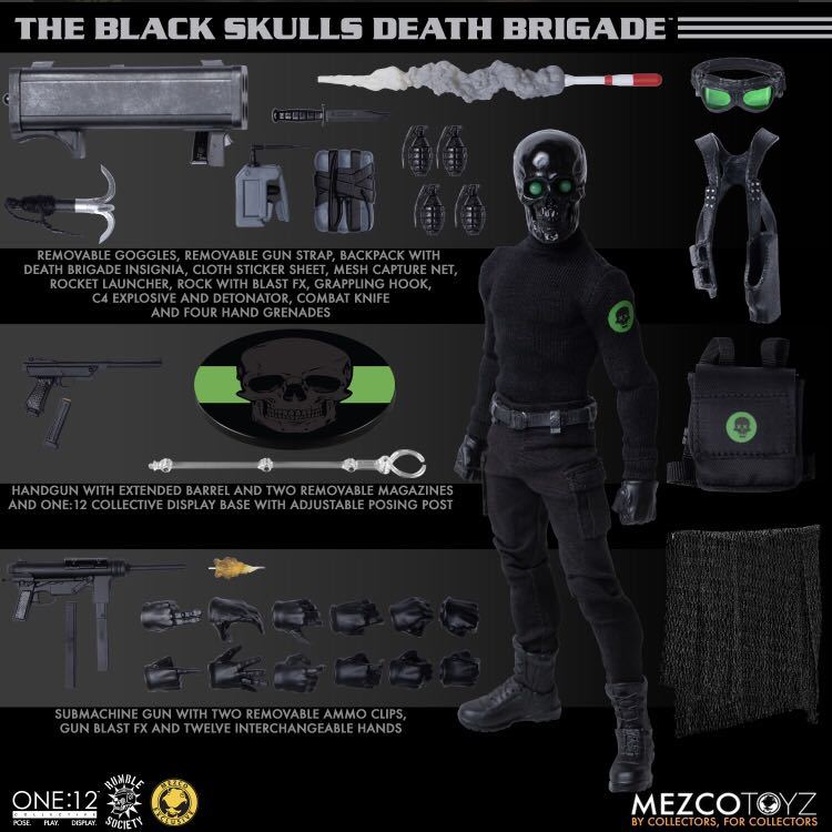 【新品未開封品】mezco one 12 メズコ ワン black skulls death brigade ブラックスカル デスブリゲード skull ブラックスカルズ