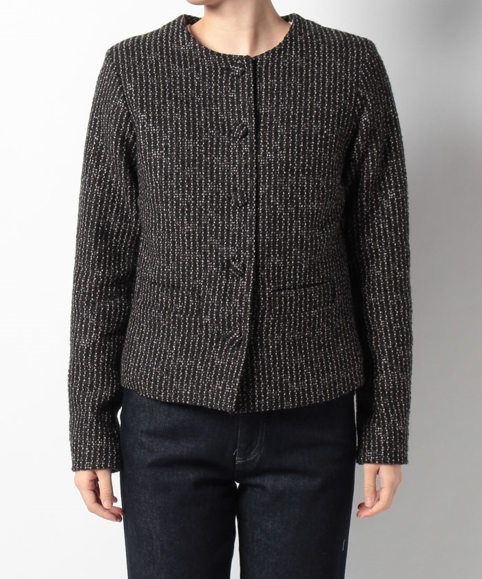  new goods agnes b. regular price 3.8 ten thousand no color wool tweed jacket Agnes B 