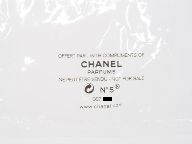 【New 新品】シャネル CHANEL ノベルティ 巾着ポーチ 丸底 MY No.5 コットン 2020 PARFUMS ホワイト_画像9